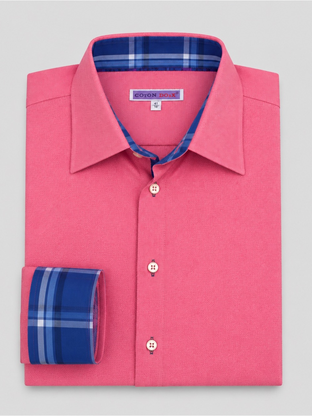 Coton Doux Mens Button Down Shirt Size 16 Preppy Statement Cotton Pink Blue